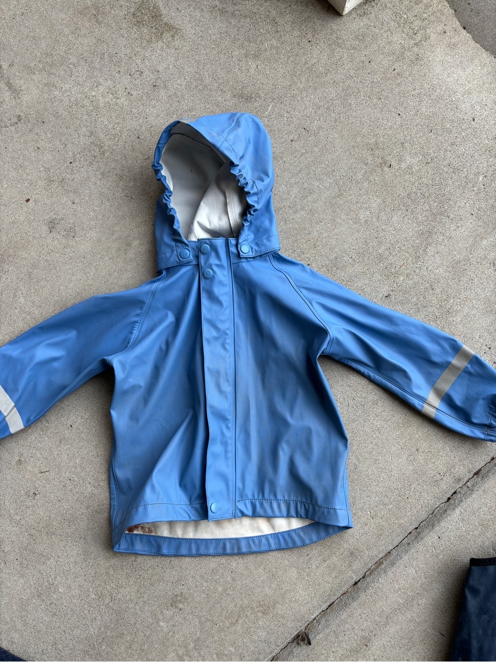 Kids Light Blue Hooded Raincoat - Waterproof Jacket